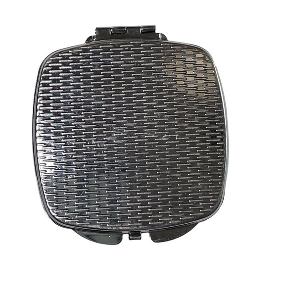 Double Mirror Cosmetic Compact Floral Regular Magnified Acrylic Metal Cover u - Picture 4 of 5